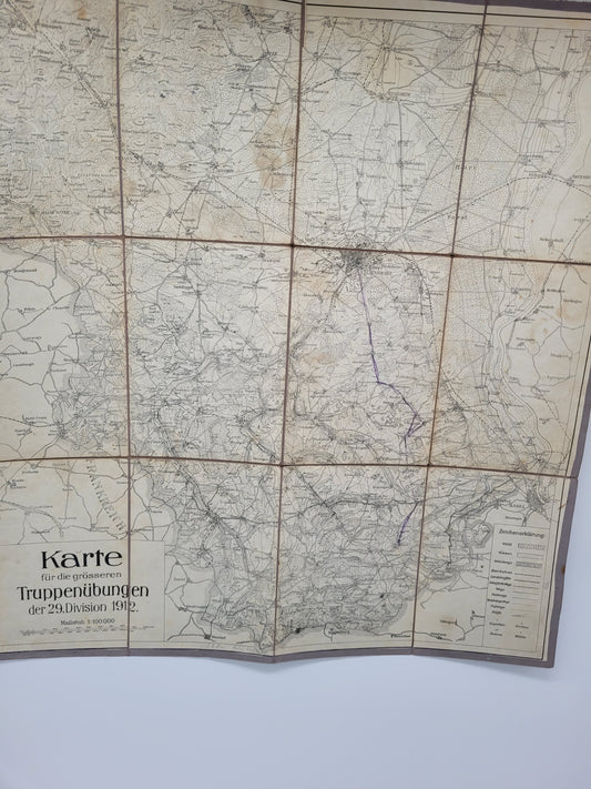 Karte für die grösseren Truppenübungen der 29. Division 1912