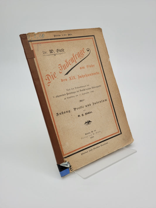 Die Judenfrage am Ende des XIX. Jahrhunderts.,