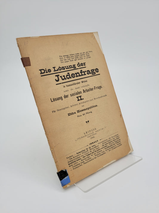 Die Lösung der Judenfrage in humanitärster Weise