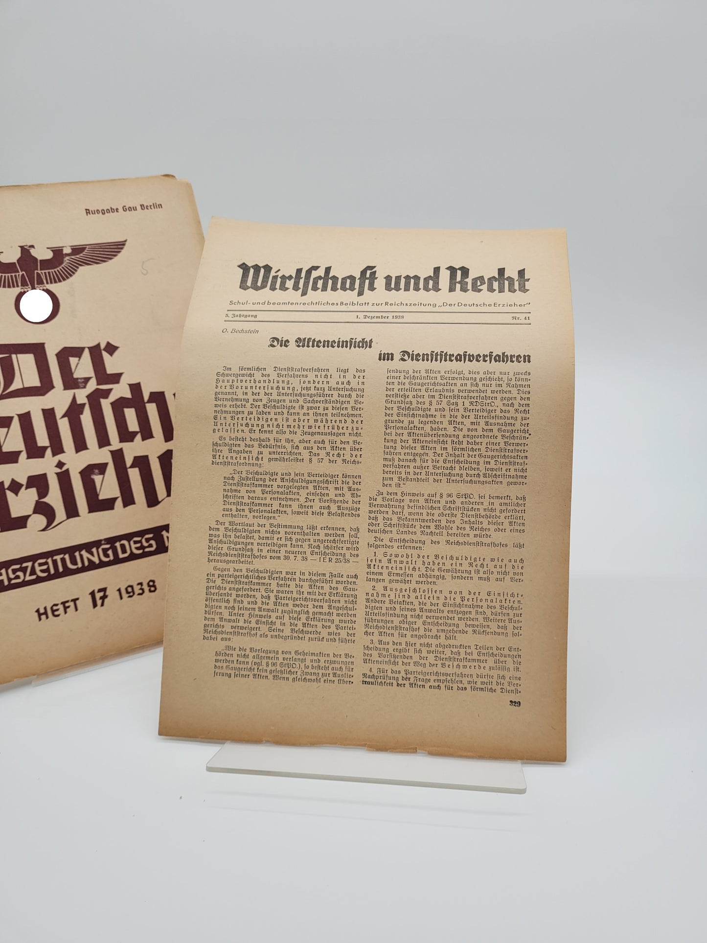 Reichszeitung des NSLB - Der deutsche Erzieher Heft 17; 1938
