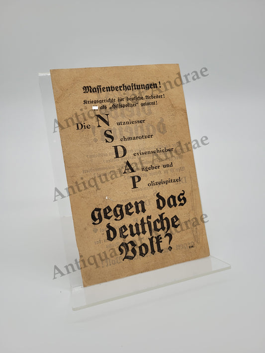 Illegales Flugblatt #2 (Antifaschismus 2. Weltkrieg)