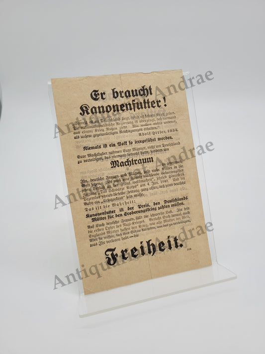 Illegales Flugblatt #3 (Antifaschismus 2. Weltkrieg)