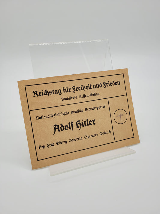 NSDAP Wahlzettel - Wahlkreis Hessen Nassau (Original)