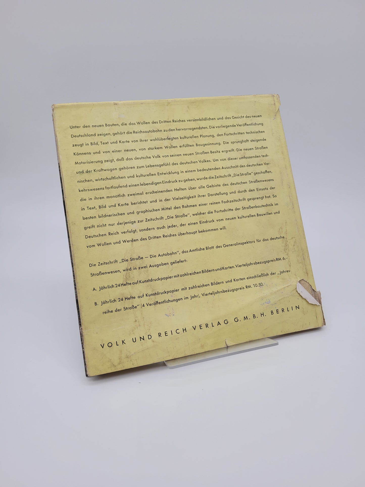 Vier Jahre Arbeit an den Straßen Adolf Hitlers (Bilderband) Original Schutzumschlag
