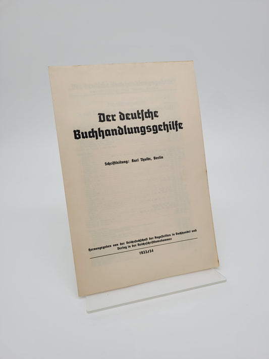 Der deutsche Buchhandlungsgehilfe 1933/34 Inhaltsverzeichnis