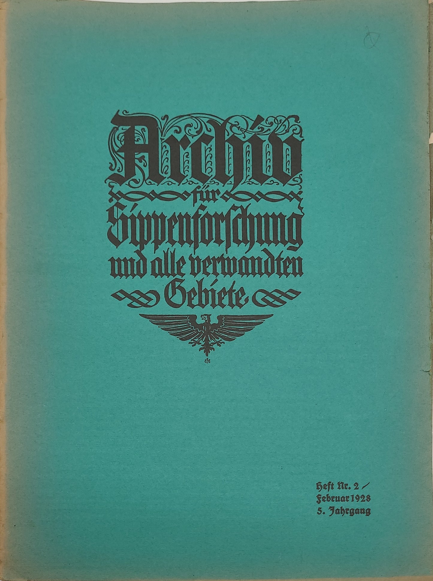 Archiv für Sippenforschung und alle verwandten Gebiete 1928 Kompletter Jahrgang (12 Hefte)