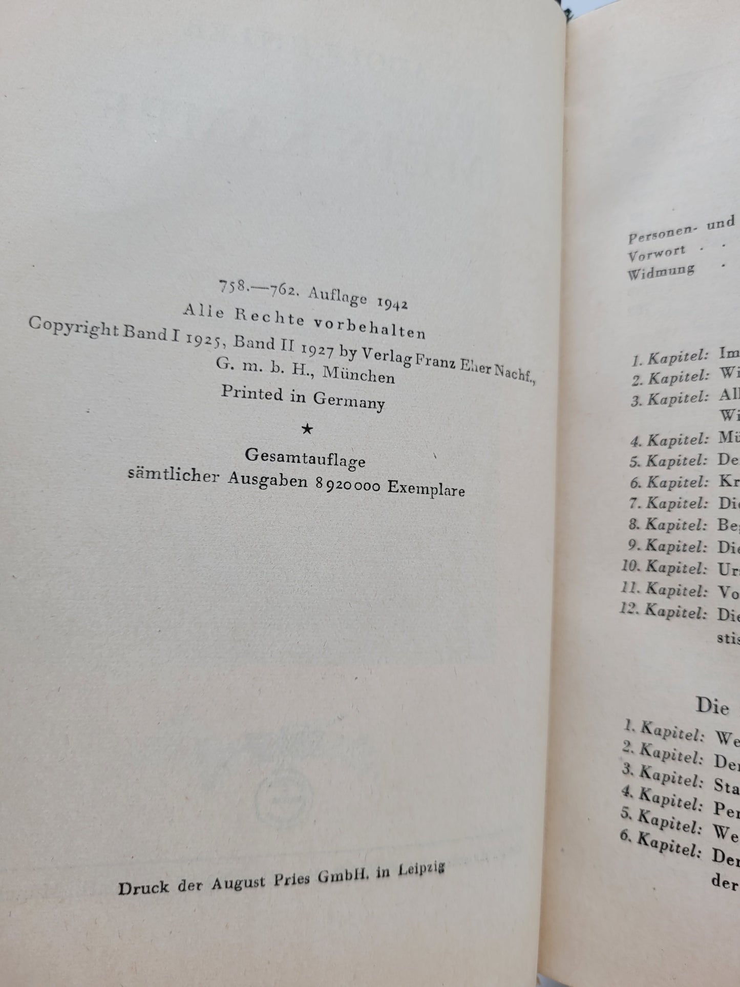 Mein Kampf Volksausgabe 1942 (Druckschrift)