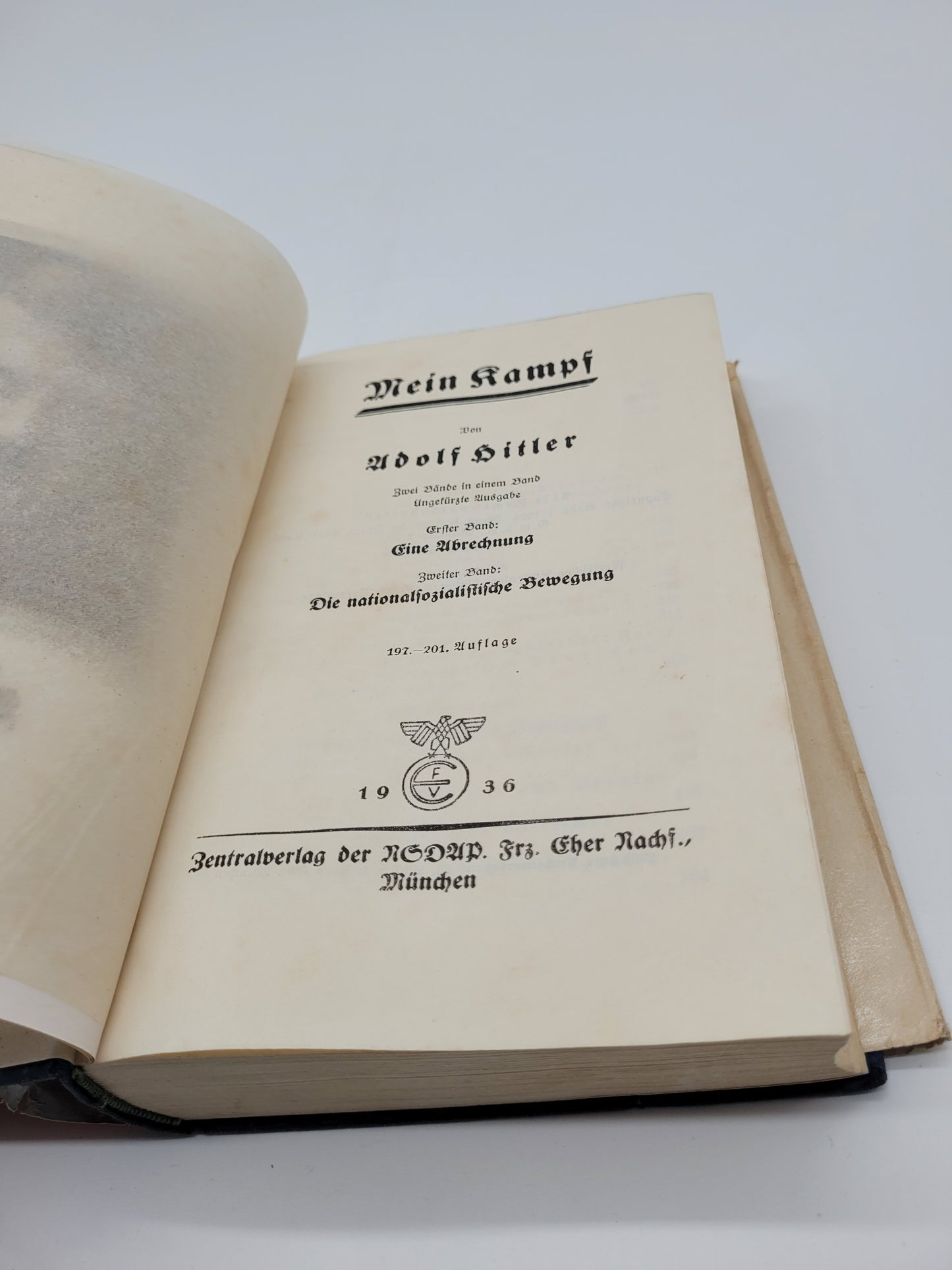Mein Kampf Volksausgabe 1936 (Seltener Schutzumschlag mit Werbung Original)