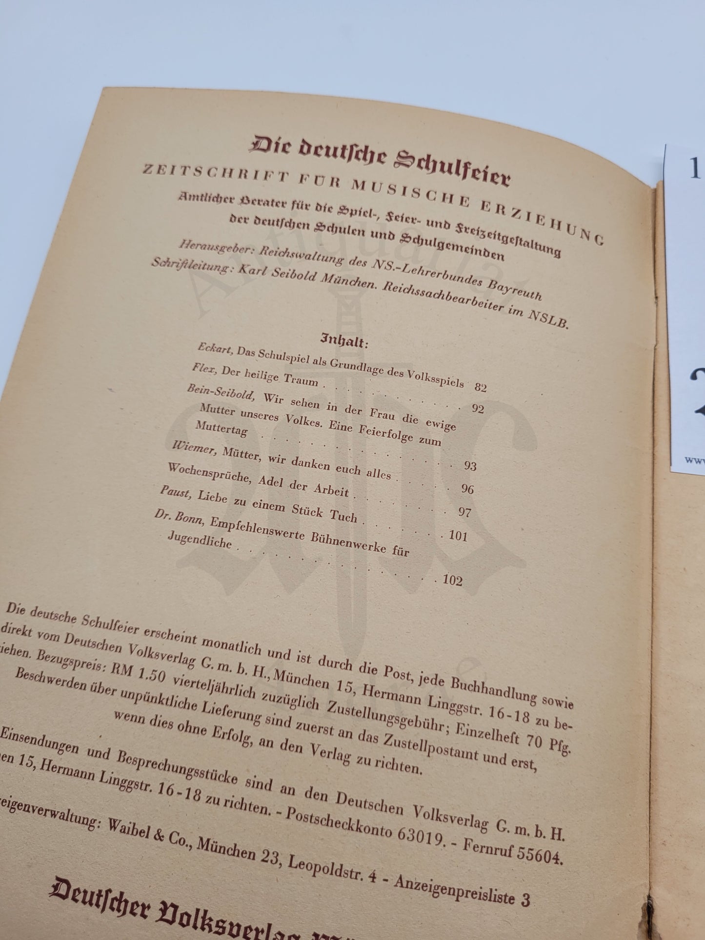 Die Deutsche Schulfeier April 1941