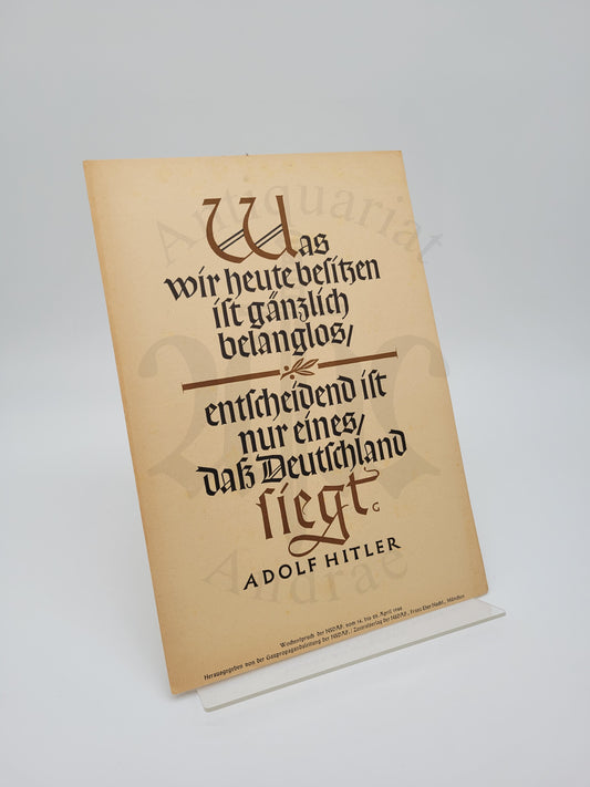 Adolf Hitler Wochenspruch 14.-20. April 1940