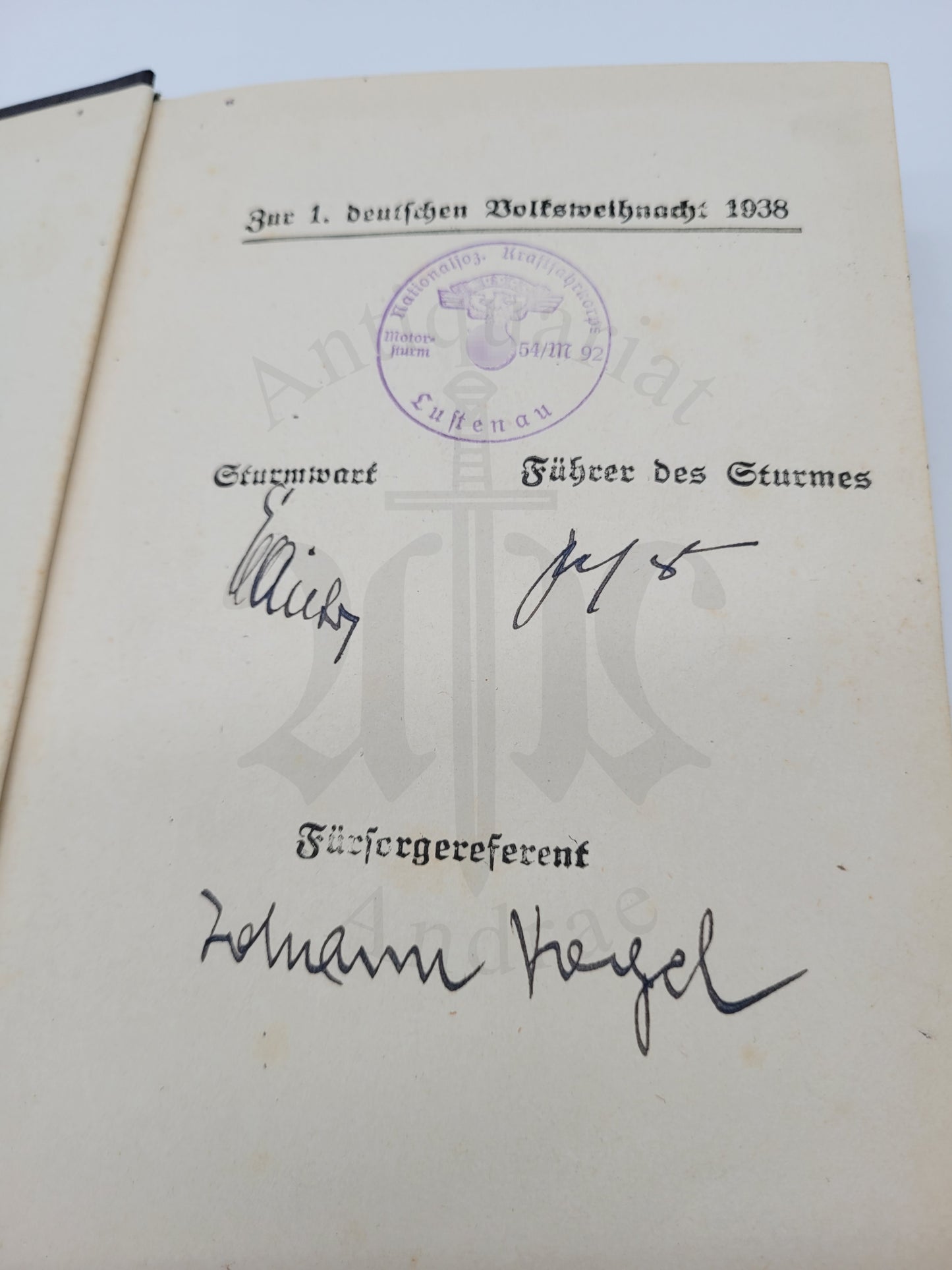 Mein Kampf Volksausgabe 1938 (NSKK Widmung)