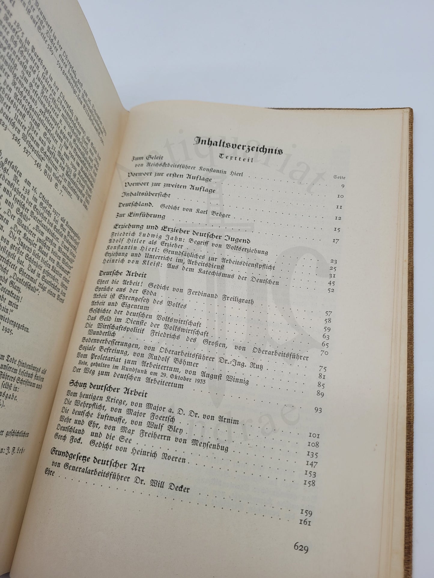 Bausteine zum Dritten Reich (Konstantin Hierl Widmung)