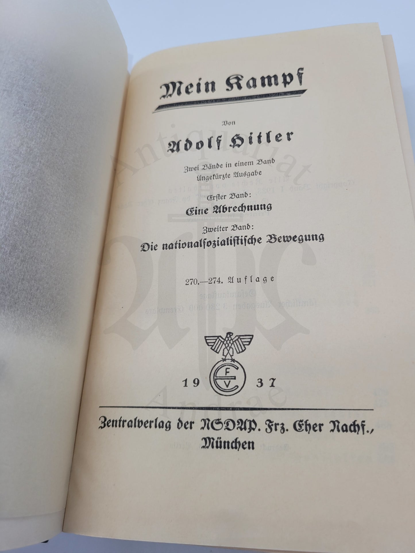 Mein Kampf Volksausgabe 1937 (NS-Volkswohlfahrt) (Mint)