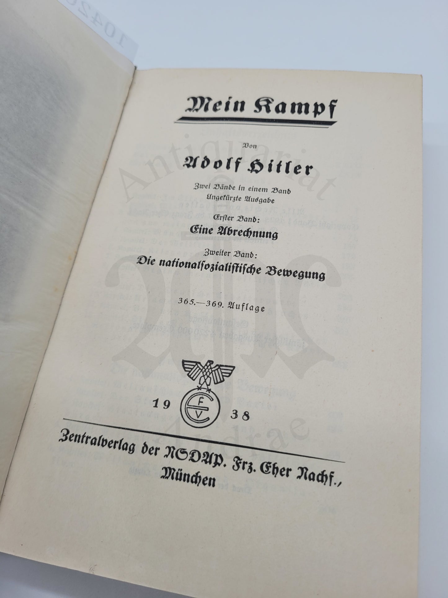 Mein Kampf Volksausgabe 1938