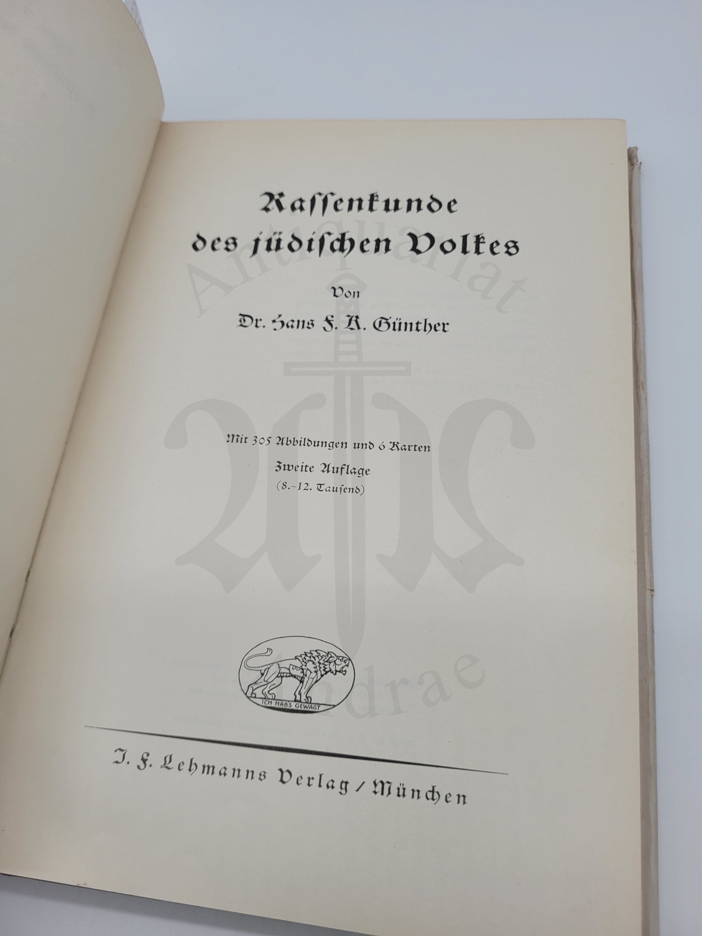 Rassenkunde des jüdischen Volkes (Orig. Schutzumschlag)