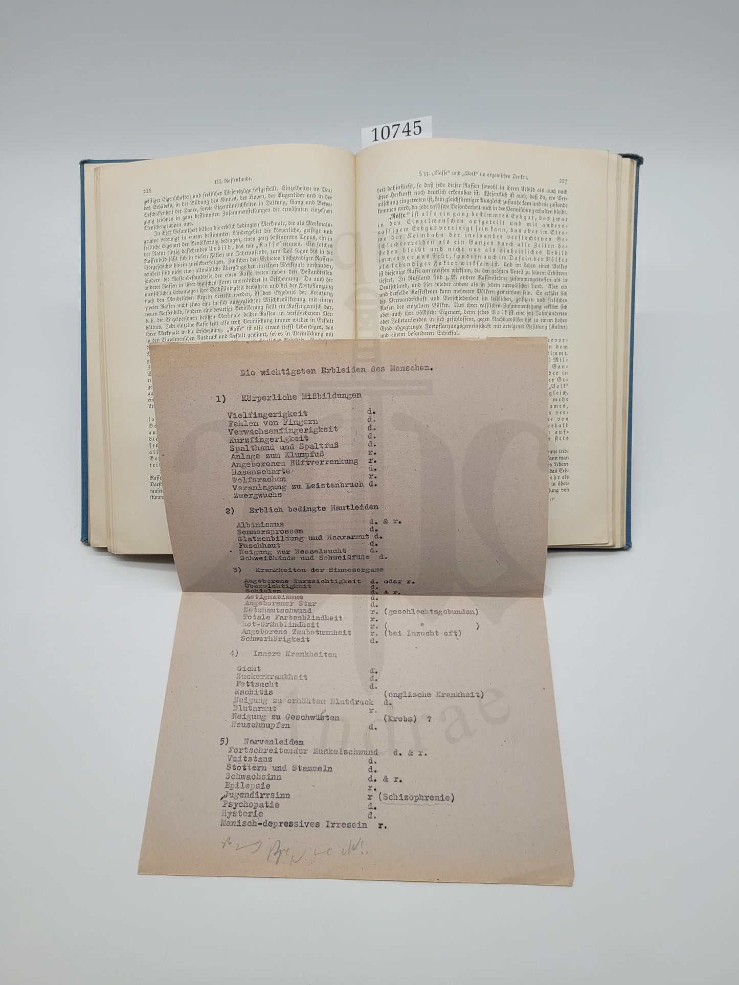 Vererbungslehre, Rassenkunde und Erbgesundheitspflege