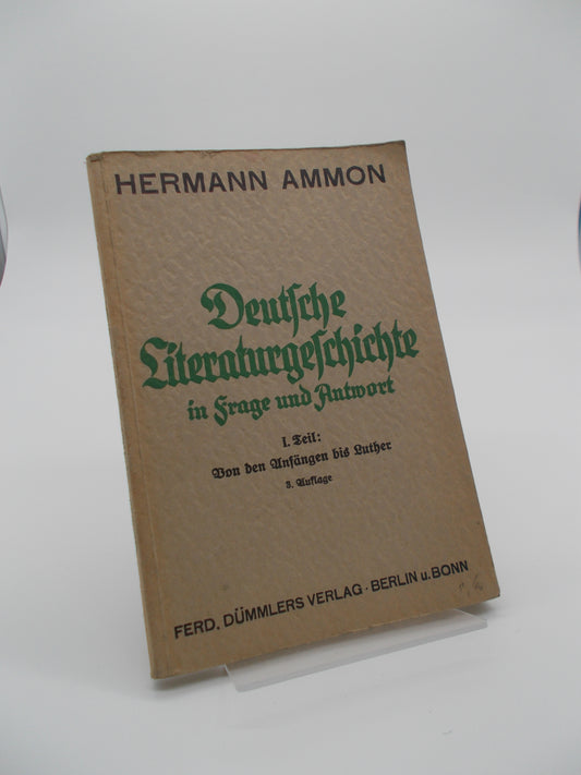 Deutsche Literaturgeschichte in Frage und Antwort I Teil