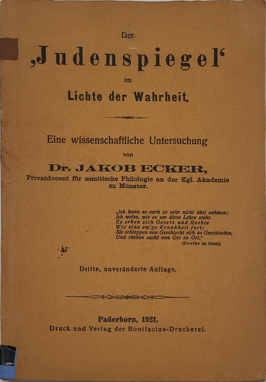 Der "Judenspiegel" im Lichte der Wahrheit