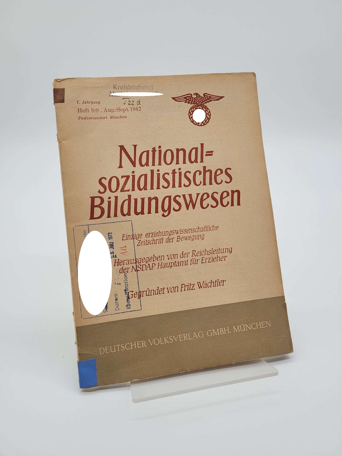 Nationalsozialistisches Bildungswesen Heft 8/9 1942