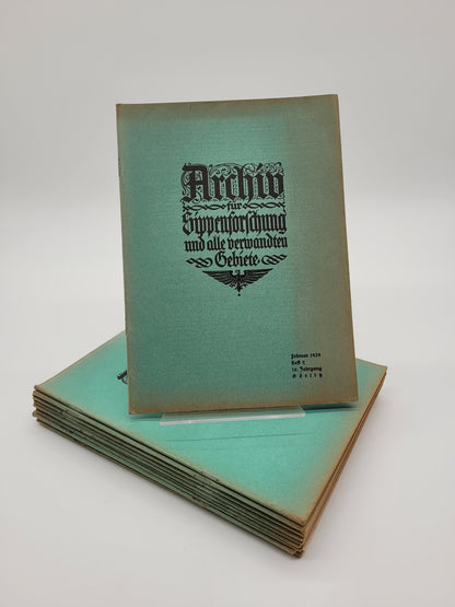 Archiv für Sippenforschung und alle verwandten Gebiete 1939 Kompletter Jahrgang (12 Hefte)
