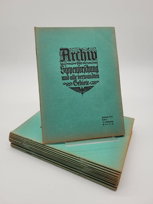 Archiv für Sippenforschung und alle verwandten Gebiete 1938 Kompletter Jahrgang (12 Hefte)