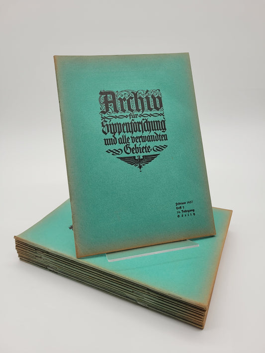 Archiv für Sippenforschung und alle verwandten Gebiete 1937 Kompletter Jahrgang (12 Hefte)