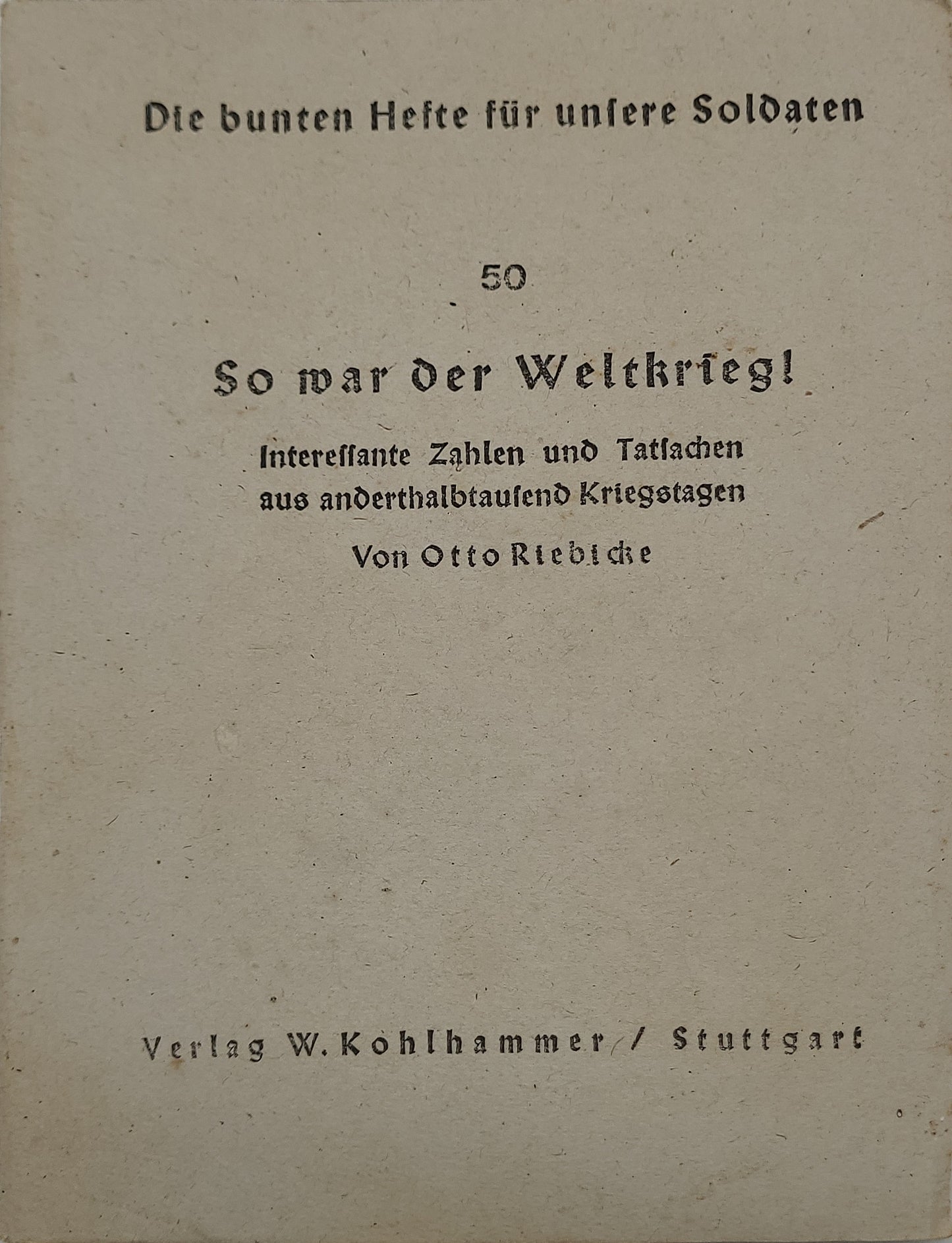 Die bunten Hefte für unsere Soldaten (Auswahl) (Feldpost)