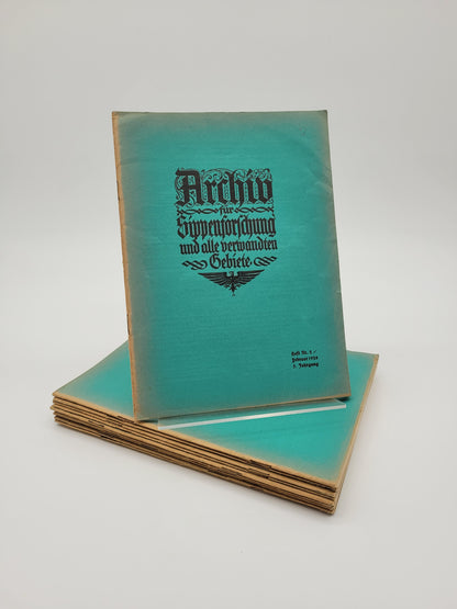 Archiv für Sippenforschung und alle verwandten Gebiete 1928 Kompletter Jahrgang (12 Hefte)