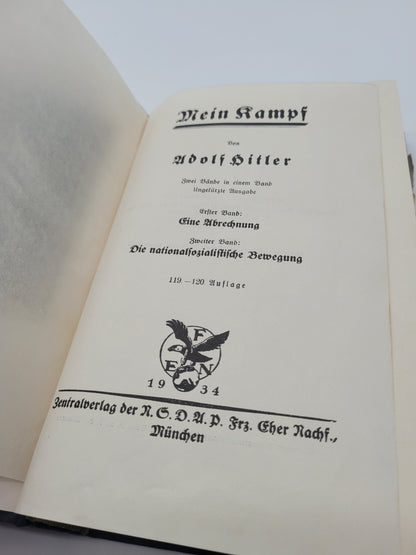 Mein Kampf Volksausgabe 1934 (SA Widmung)(Originaler Schutzumschlag)