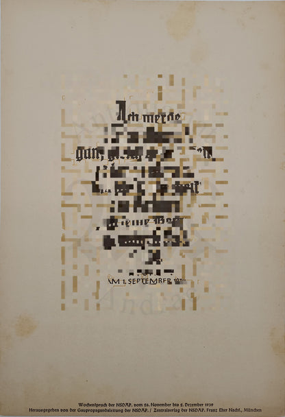 Adolf Hitler (Der Führer) Wochenspruch 26. Nov.-2. Dez. 1939