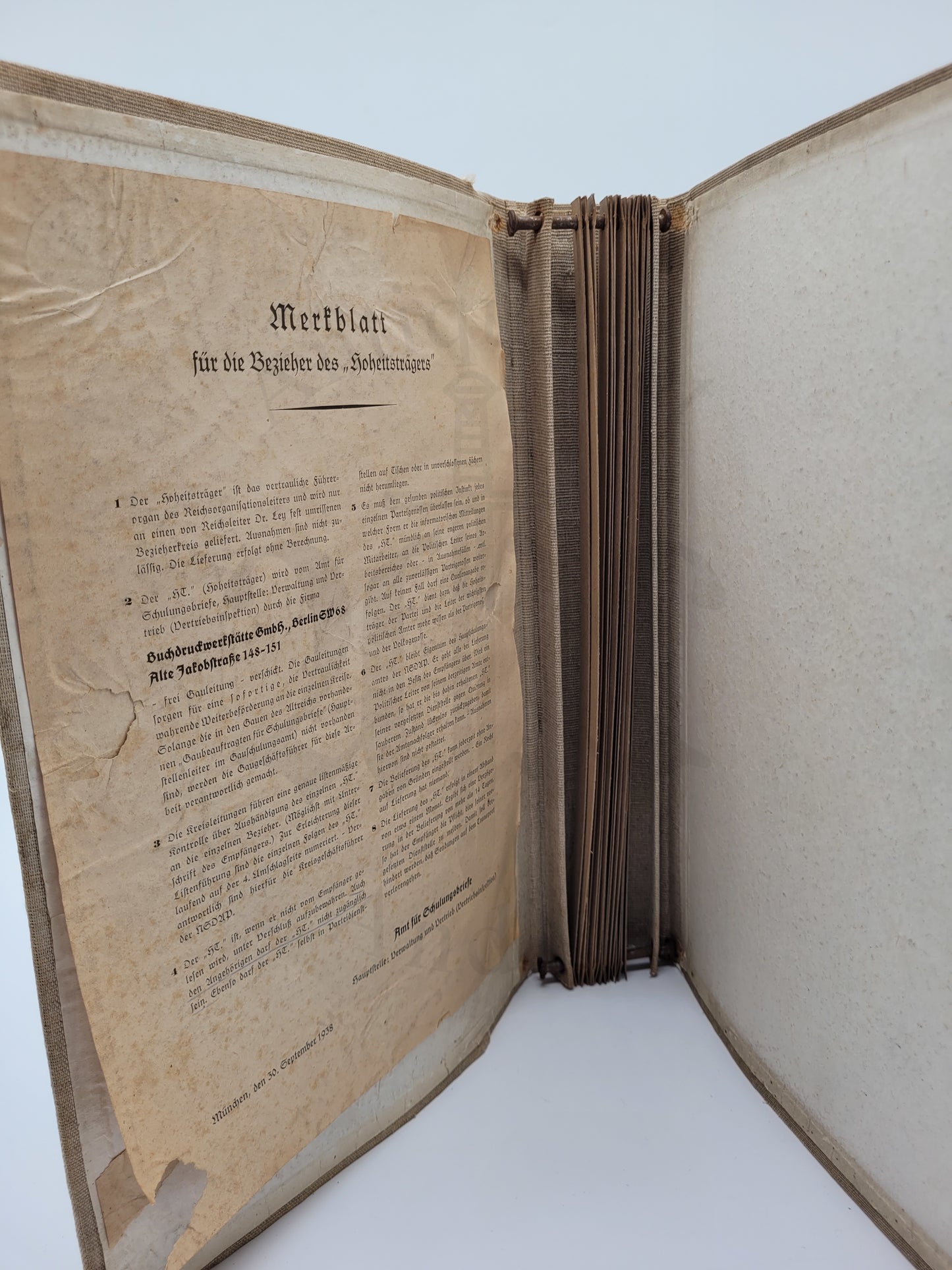 Der Hoheitsträger 1937/38 (Binder) (Selten)