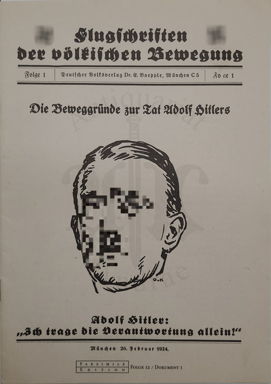 Beweggründe zur Tat Adolf Hitlers (Faksimile) (Selten)