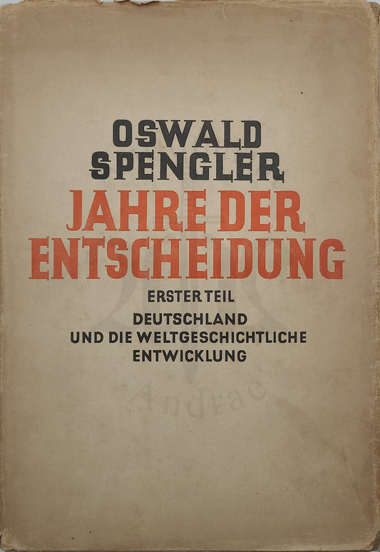 Jahre der Entscheidung (Orig. Schutzumschlag)
