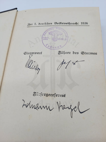 Mein Kampf Volksausgabe 1938 (NSKK Widmung)