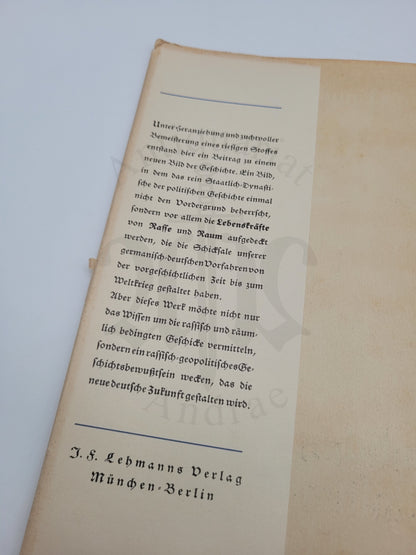 Die räumlichen und rassischen Gestaltungskräfte der Großdeutschen Geschichte (Orig. Schutzumschlag)