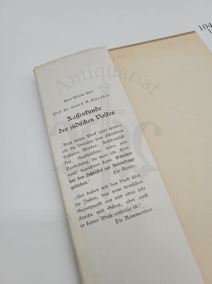 Rassenkunde des jüdischen Volkes (Orig. Schutzumschlag)
