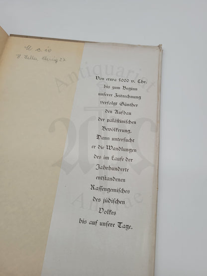 Rassenkunde des jüdischen Volkes (Orig. Schutzumschlag)