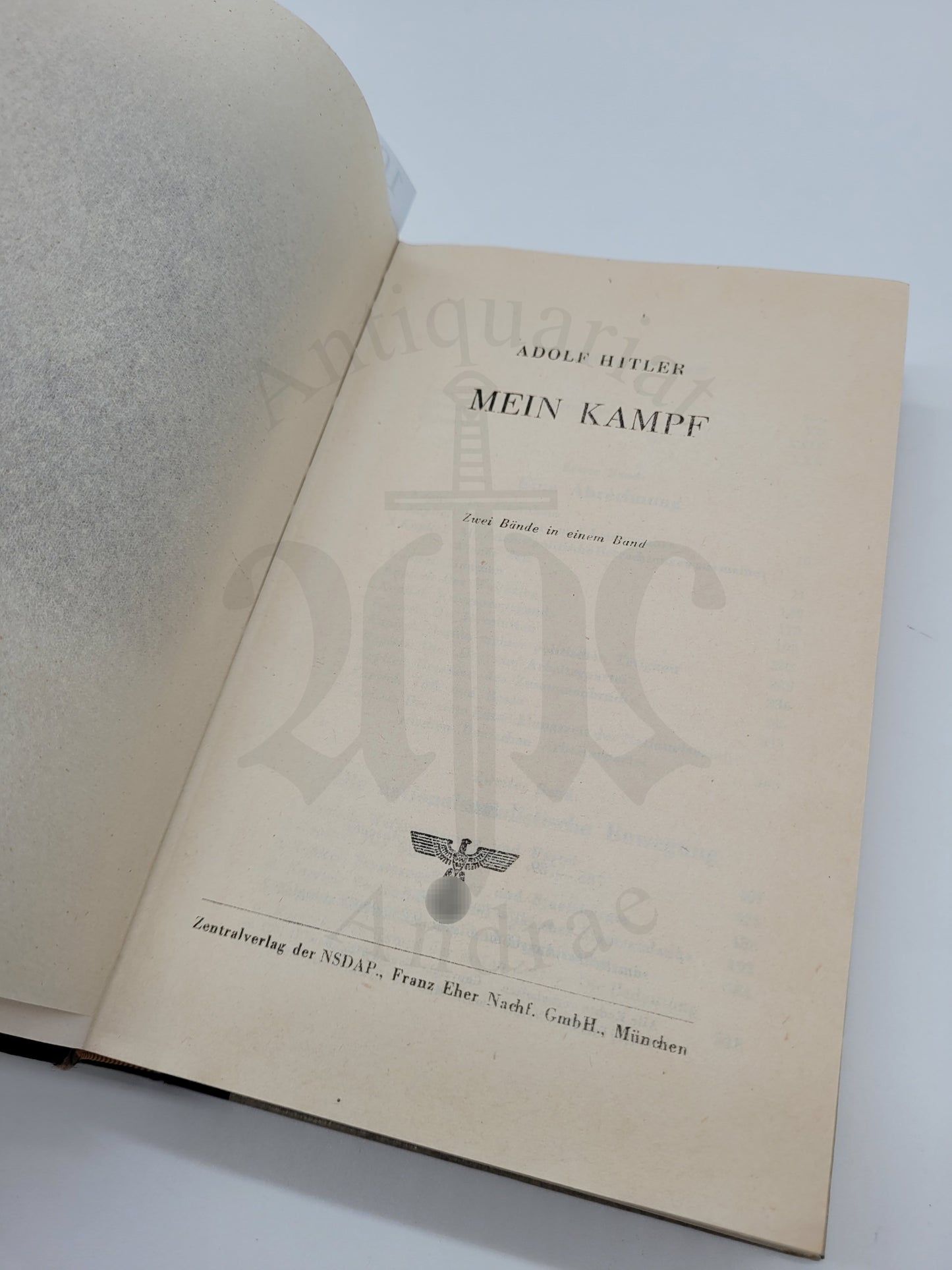 Mein Kampf Hochzeitsausgabe Klützow (Stettin) 1943 (Druckschrift) (Selten)