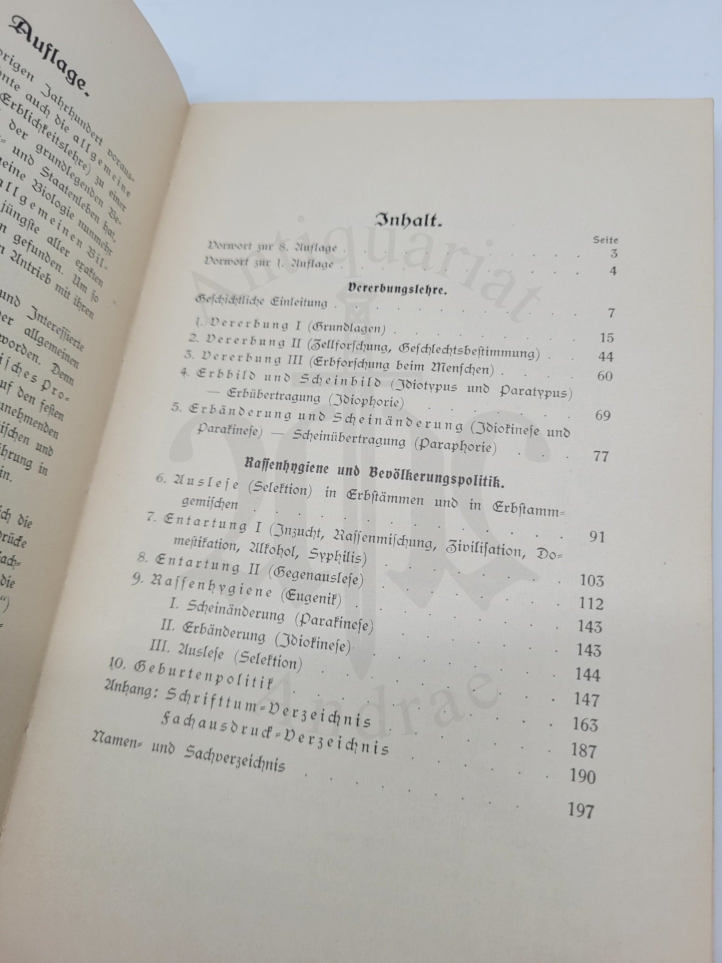 Vererbungslehre Rassenhygiene und Bevölkerungspolitik