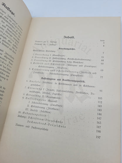 Vererbungslehre Rassenhygiene und Bevölkerungspolitik