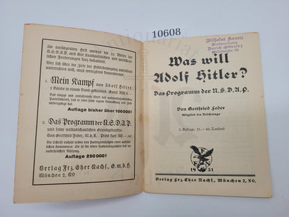 Was will Adolf Hitler?