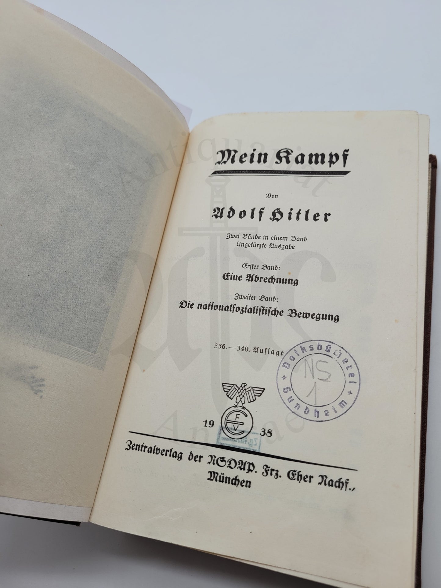 Mein Kampf Volksausgabe 1938 (Bibliothek Exemp.)