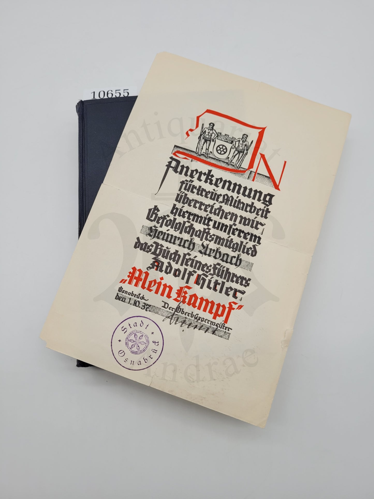 Mein Kampf Volksausgabe 1937 (+ Urkunde)