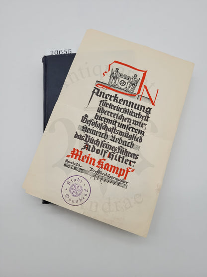 Mein Kampf Volksausgabe 1937 (+ Urkunde)