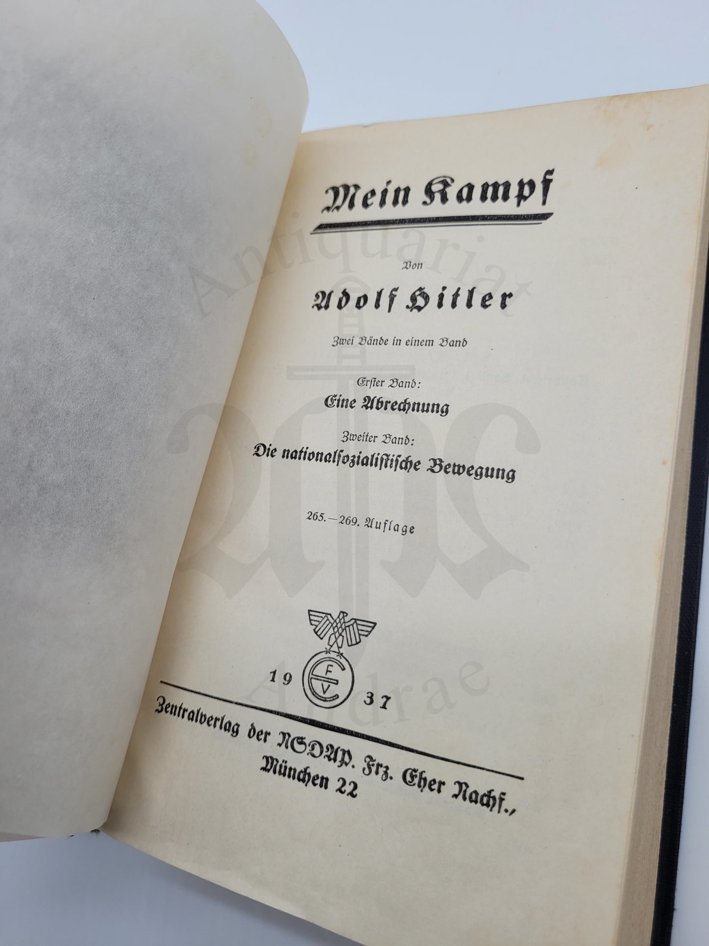 Mein Kampf Volksausgabe 1937 (+ Urkunde)