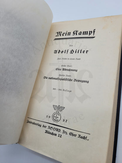 Mein Kampf Volksausgabe 1937 (+ Urkunde)