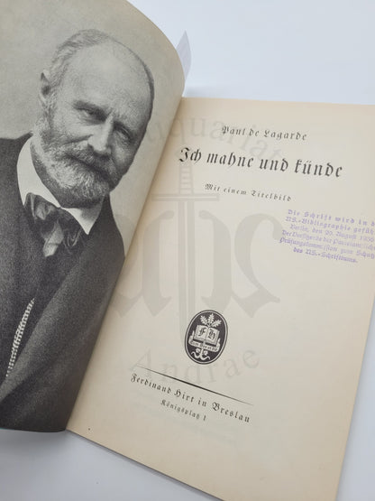 Ich mahne und künde