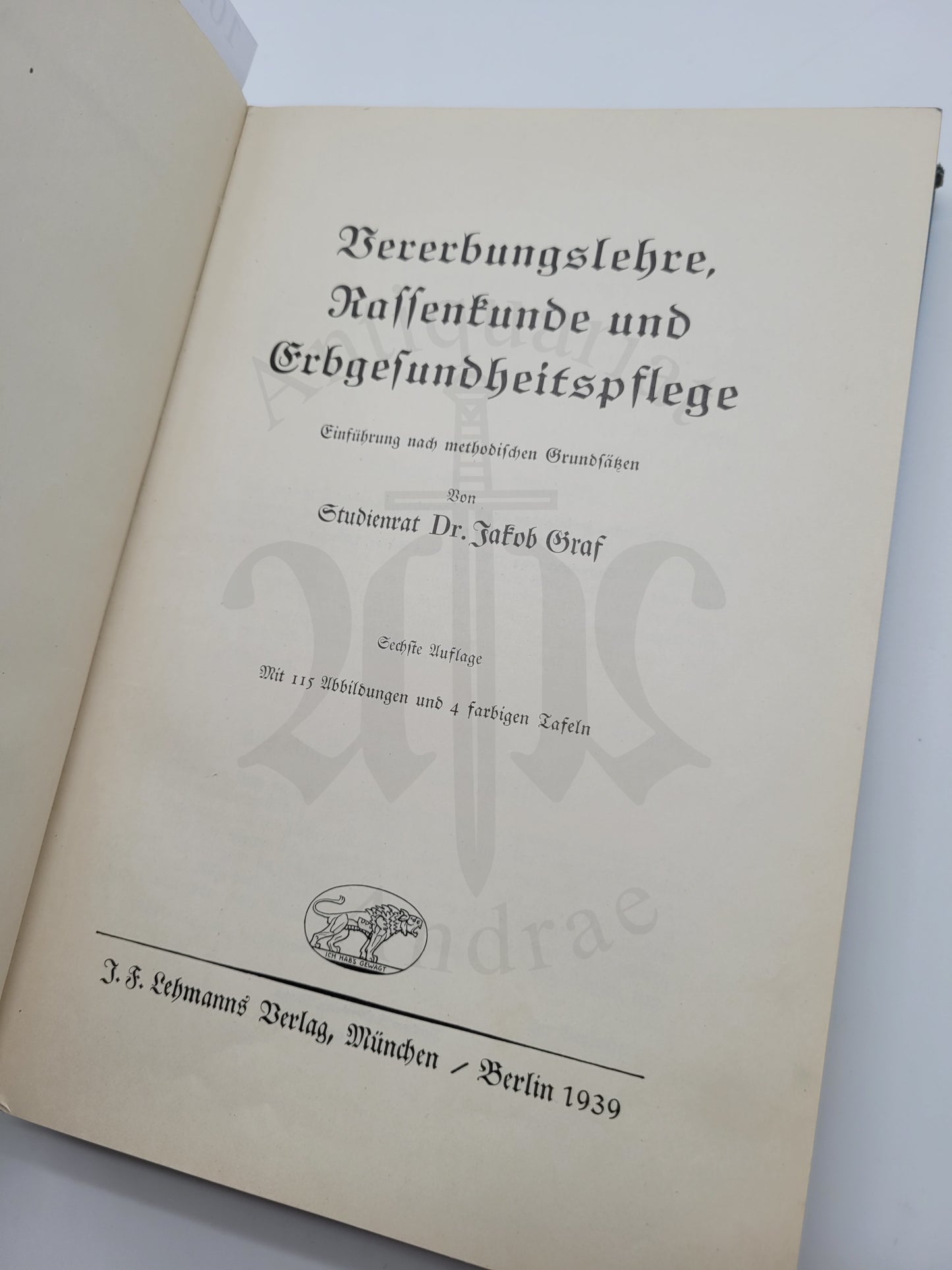 Vererbungslehre, Rassenkunde und Erbgesundheitspflege