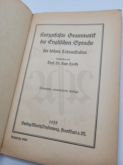 Kurzgefasste Grammatik der englischen Sprache