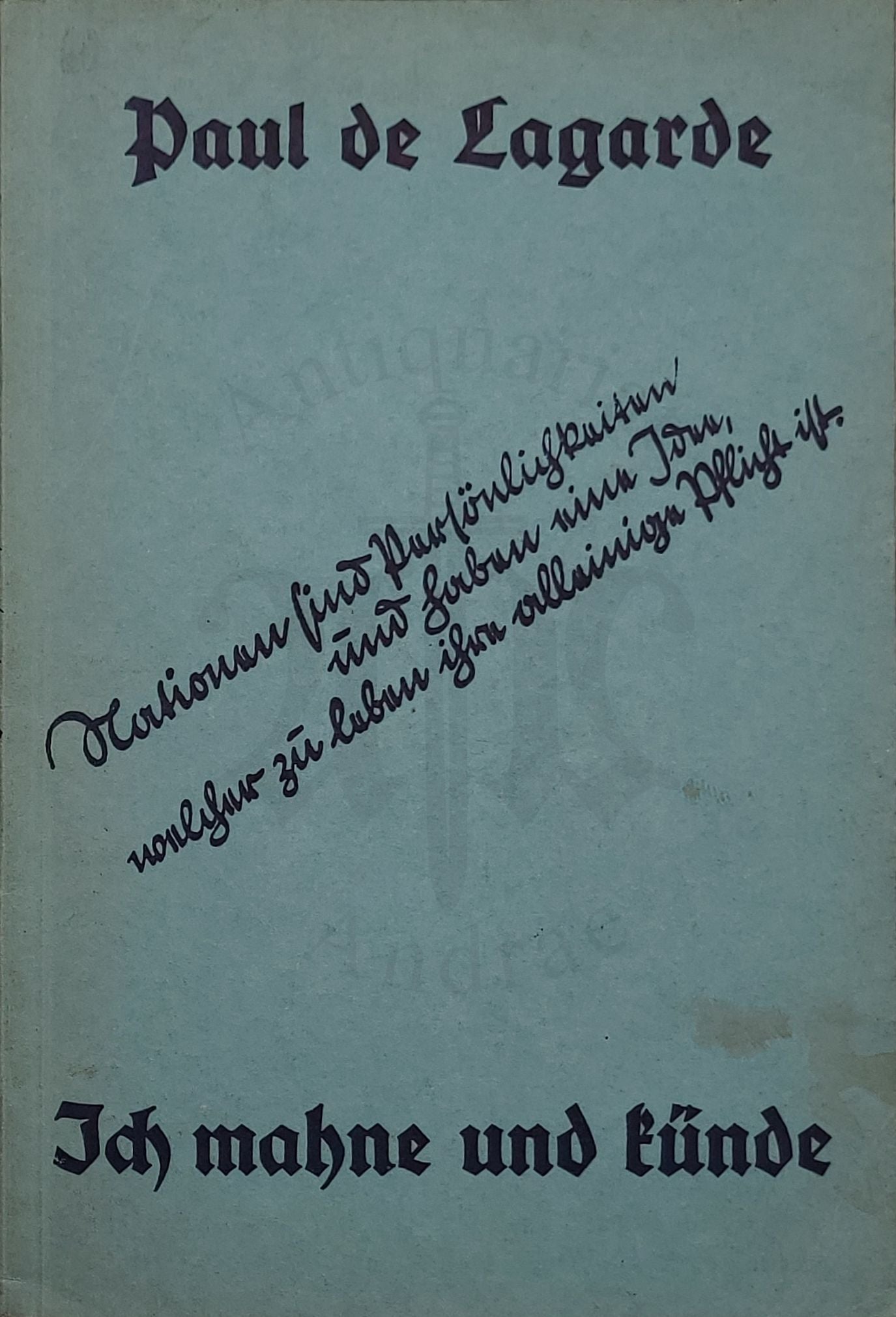 Ich mahne und künde